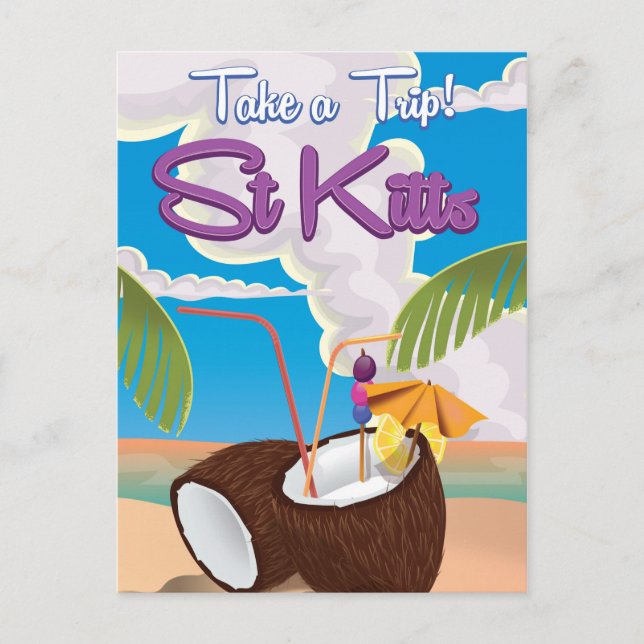 St Kitts Vacation travel poster Postcard (Front)