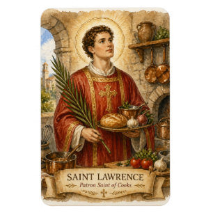 St Lawrence of Rome, Patron Saint of Cooks Magnet