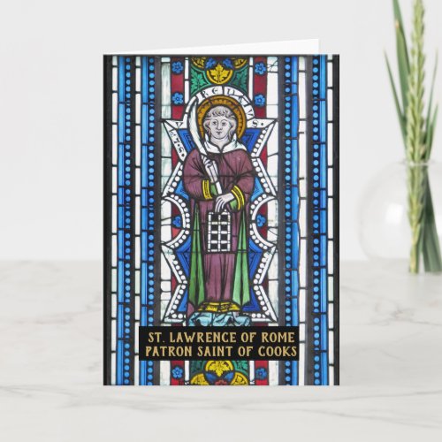 St Lawrence of Rome Patron Saint of Cooks Prayer Card