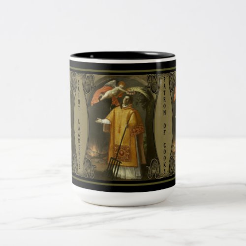 St Lawrence of Rome Patron Saint of Cooks Two_Tone Coffee Mug