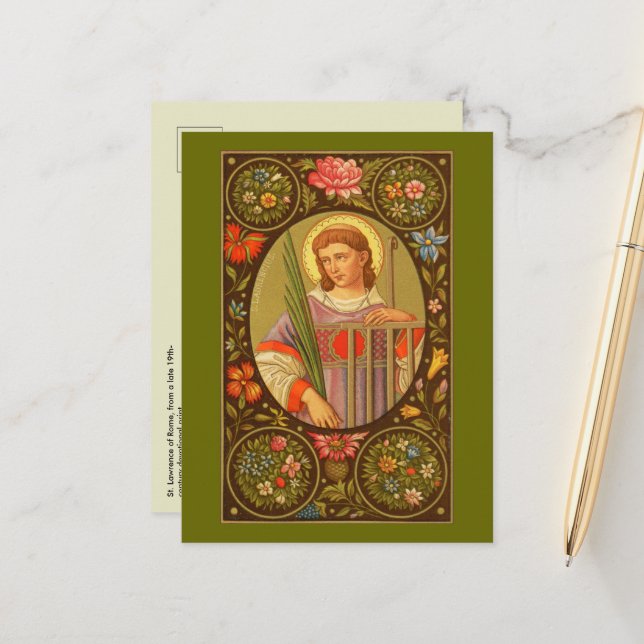 St. Lawrence of Rome (PM 04) Postcard 1 (Front/Back In Situ)