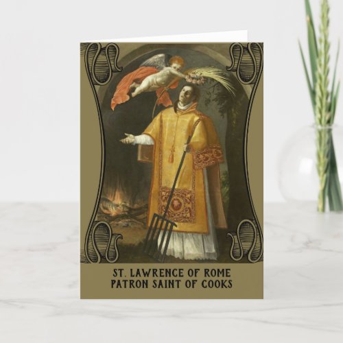 St Lawrence Patron Saint of Cooks Card