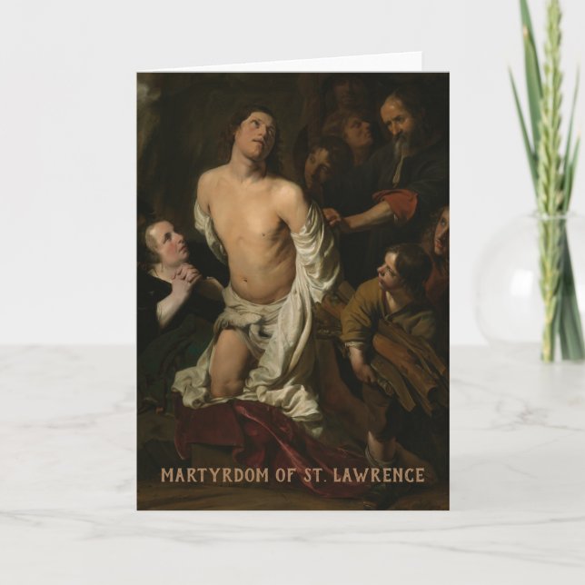 St. Lawrence Prayer Saint of Cooks Card (Front)