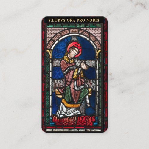 St Lawrence Religious Catholic Martyr Prayer Place Card