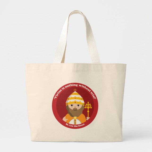 St. Leo the Great Large Tote Bag (Front)