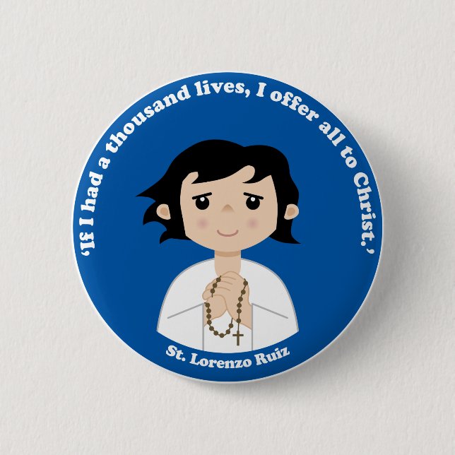 St. Lorenzo Ruiz Pinback Button (Front)
