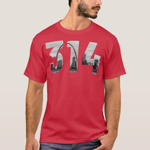 St Louis 314 Area Code Vintage Skyline Missouri TS T_Shirt