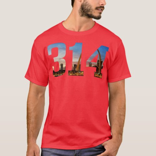 St Louis 314 Area Code Vintage Skyline Missouri TS T_Shirt