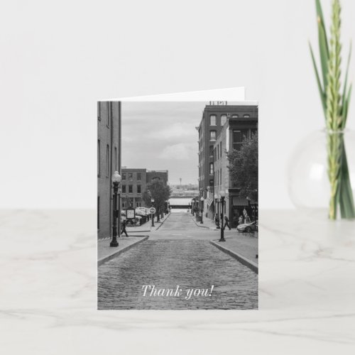 St Louis Alley Grayscale Thank You Card