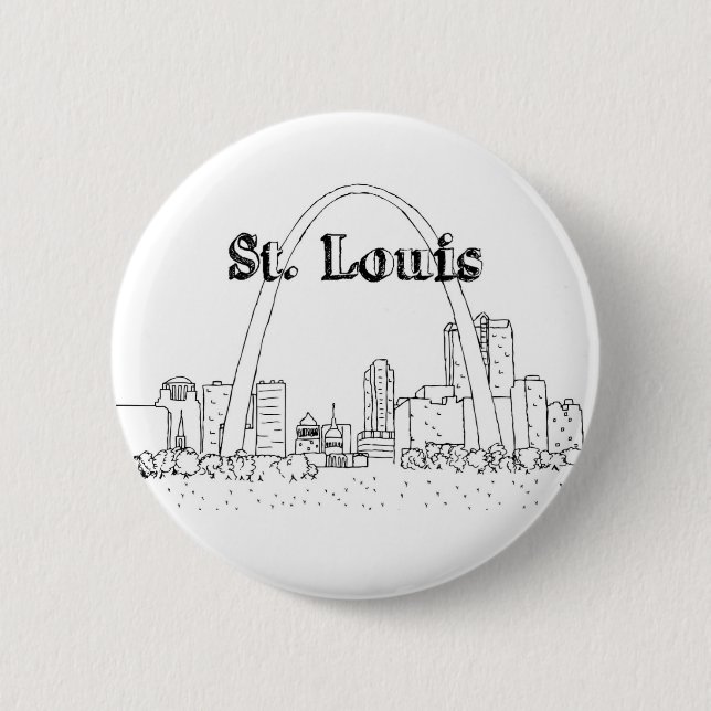 St. Louis Arc Vacation Drawing Vacation Art Travel Button (Front)
