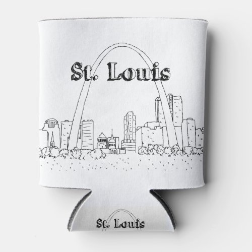 St Louis Arc Vacation Drawing Vacation Art Travel Can Cooler