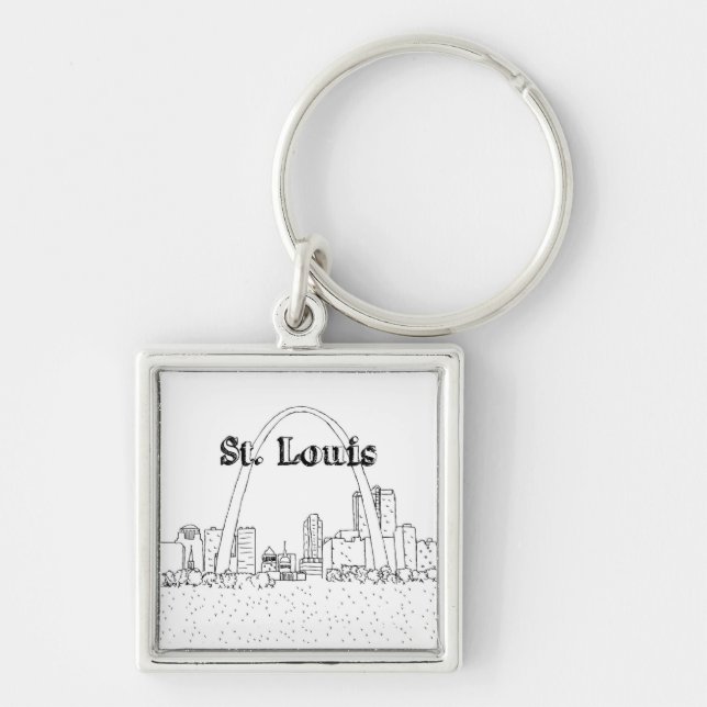 St. Louis Arc Vacation Drawing Vacation Art Travel Keychain (Front)