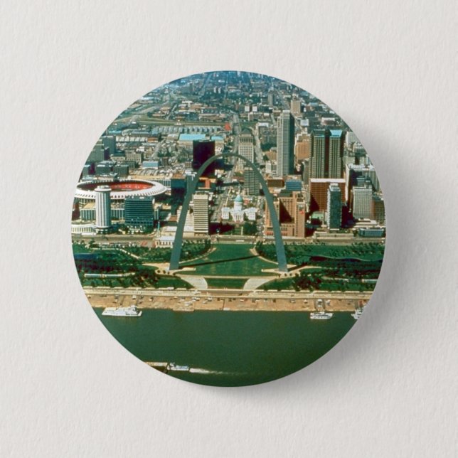 St. Louis Arch and Skyline Pinback Button (Front)