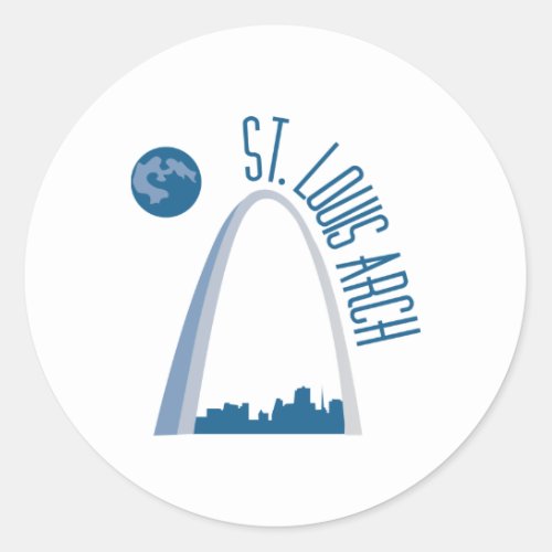 St Louis Arch Classic Round Sticker