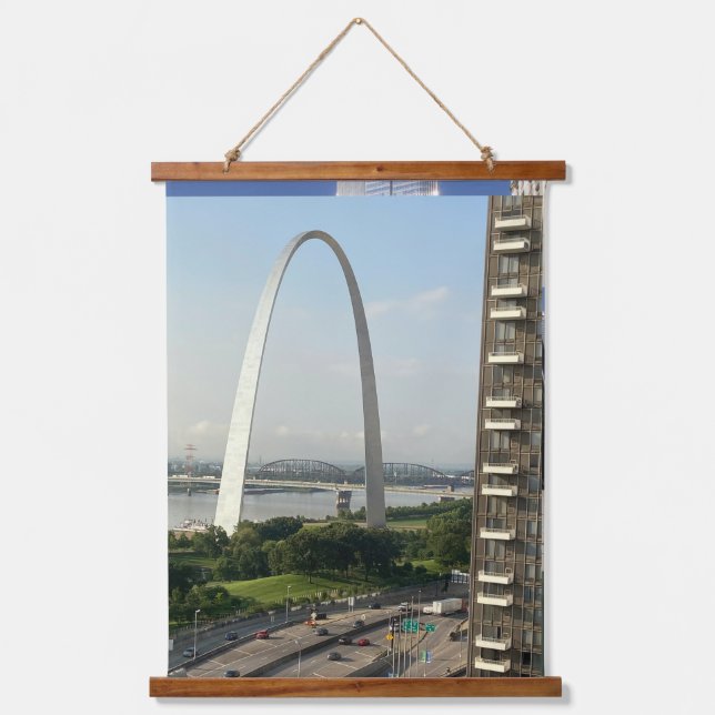 St. Louis Arch from Hotel Room Hanging Tapestry (Front)