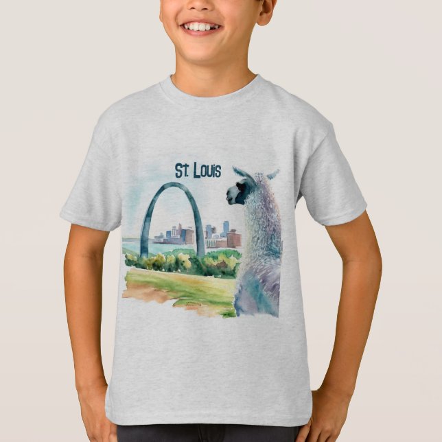 St. Louis Arch Llama Souvenir T-Shirt (Front)