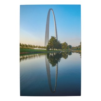 St Louis Arch Reflection Metal Print