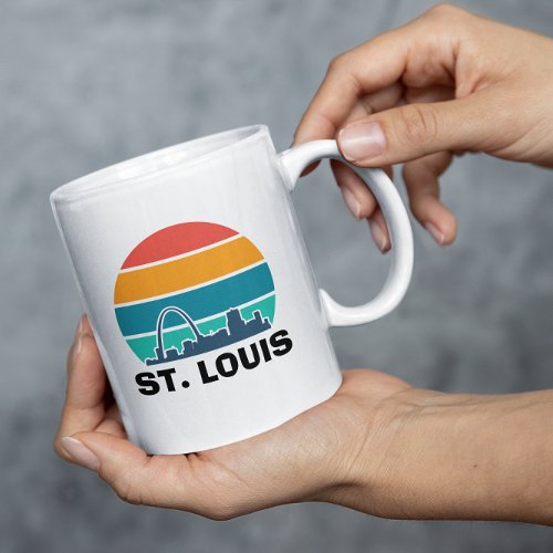 St Louis Arch Retro Sunset Cityscape Coffee Mug