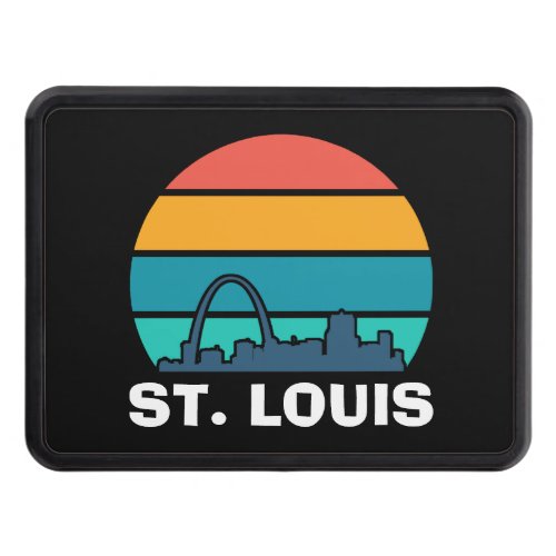St Louis Arch Retro Sunset Cityscape Hitch Cover