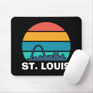 St. Louis Arch Retro Sunset Cityscape Mouse Pad