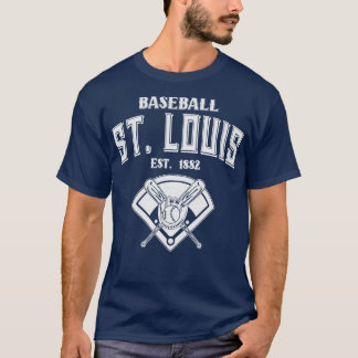 St Louis Baseball Est 1882 Vintage White Text T-Shirt