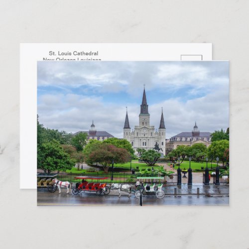 St Louis Cathedral from Artillery Park postcard