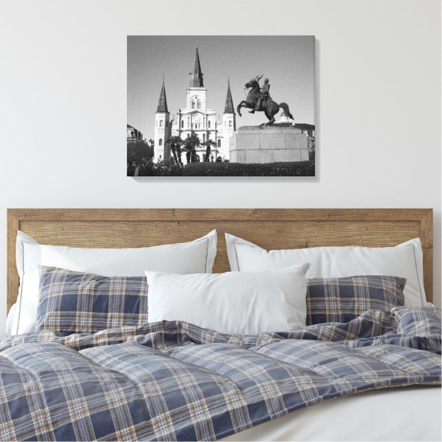 St. Louis Cathedral - Jackson Square Canvas Print (Insitu(Bedroom))