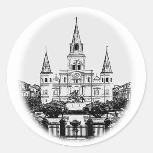 St Louis Cathedral Jackson Square New Orleans Classic Round Sticker