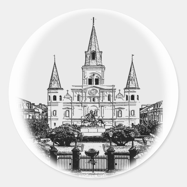 St Louis Cathedral Jackson Square New Orleans Classic Round Sticker (Front)