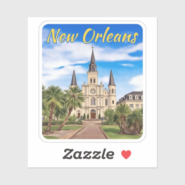 St Louis Cathedral New Orleans Watercolor Sticker (Sheet)