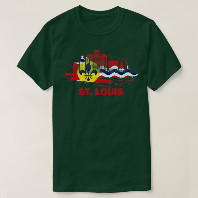 St Louis City Flag Downtown SkylineSt Louis Skylin T-Shirt (Design Front)