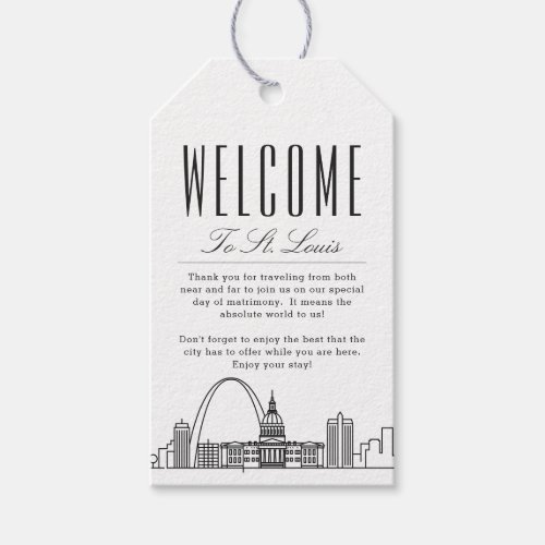 St Louis City Skyline  Welcome Message Gift Tags