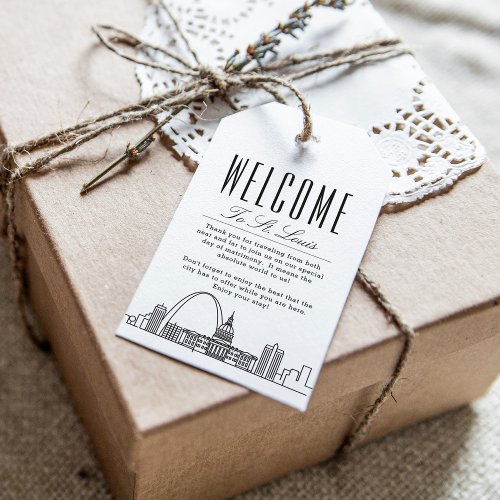 St Louis City Skyline  Welcome Message Gift Tags