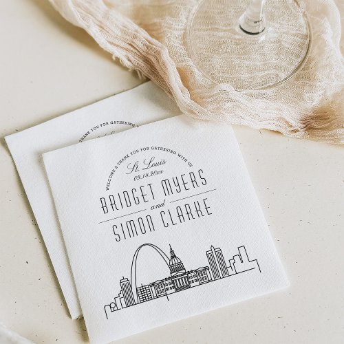 St. Louis Deco Skyline | Wedding Event Napkins