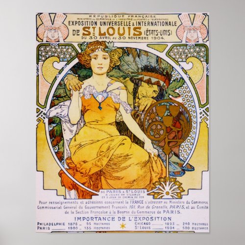 St Louis Exhibition by Mucha Poster