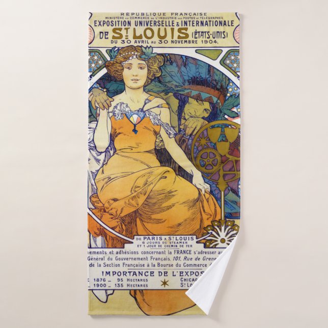 St. Louis Exhibition, Mucha Bath Towel (Bath Towel)
