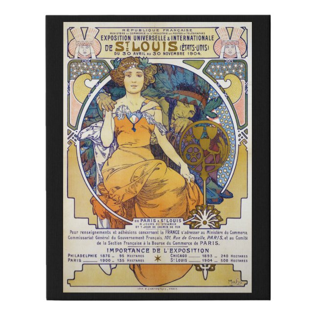 St. Louis Exhibition, Mucha Faux Canvas Print (Front)
