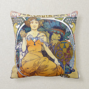St. Louis Exhibition, Mucha Throw Pillow
