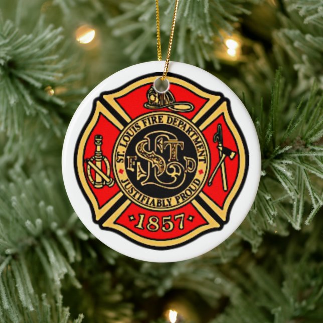 St. LOUIS FIRE DEPARTMENT. Ceramic Ornament (Tree)