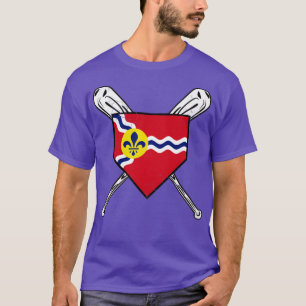 St Louis Flag Home Plate Baseball T-Shirt