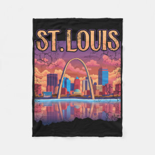 St Louis Gateway Arch Missouri Cityscape Skyline Fleece Blanket
