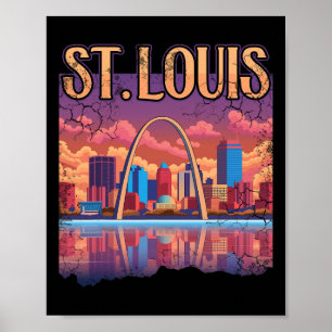 St Louis Gateway Arch Missouri Cityscape Skyline Poster
