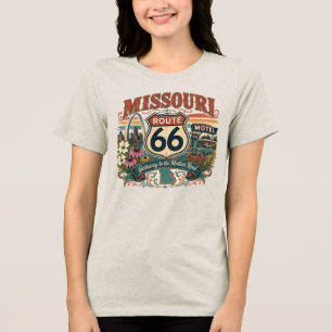 St. Louis Gateway Arch Missouri Route 66 Vintage  Tri-Blend Shirt