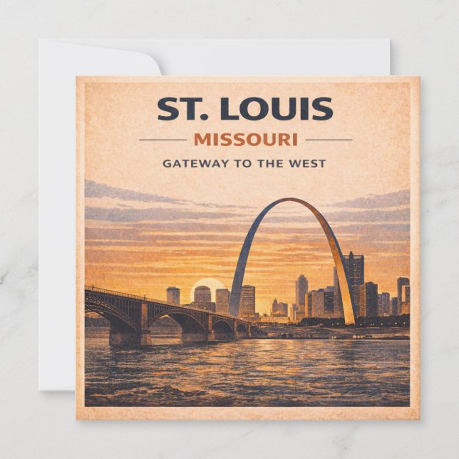 St. Louis Gateway Arch Sunset Stationery (Front)