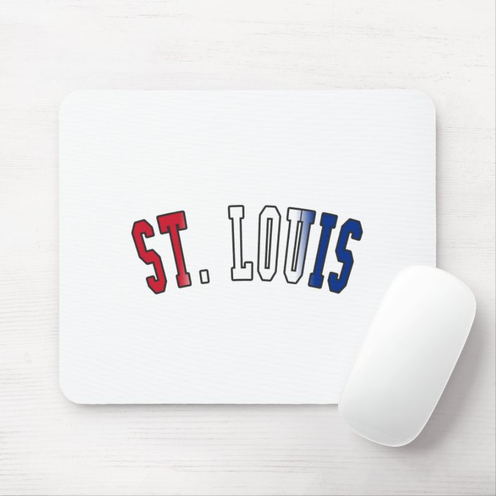 St. Louis in Missouri State Flag Colors Mousepad