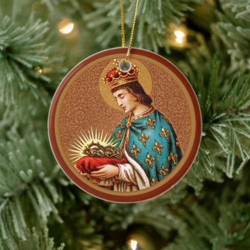 St Louis IX Detail Medallion Only BK 065 Ceramic Ornament