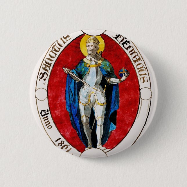 St. Louis IX of France Patron of Kings Button (Front)