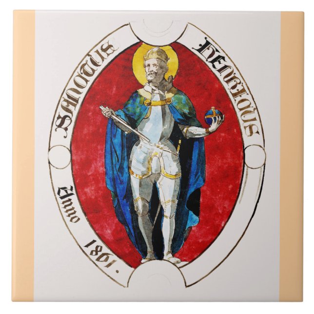 St. Louis IX of France Patron of Kings Ceramic Tile (Front)