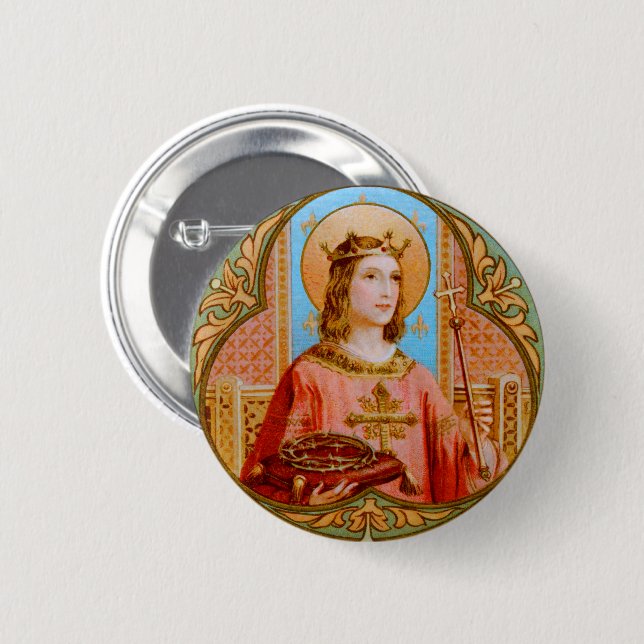 St. Louis IX the King (BK 004) Button (Front & Back)