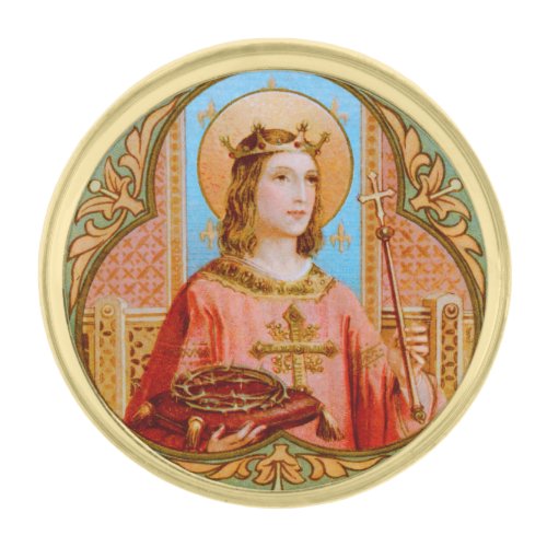 St Louis IX the King BK 004 Gold Finish Lapel Pin